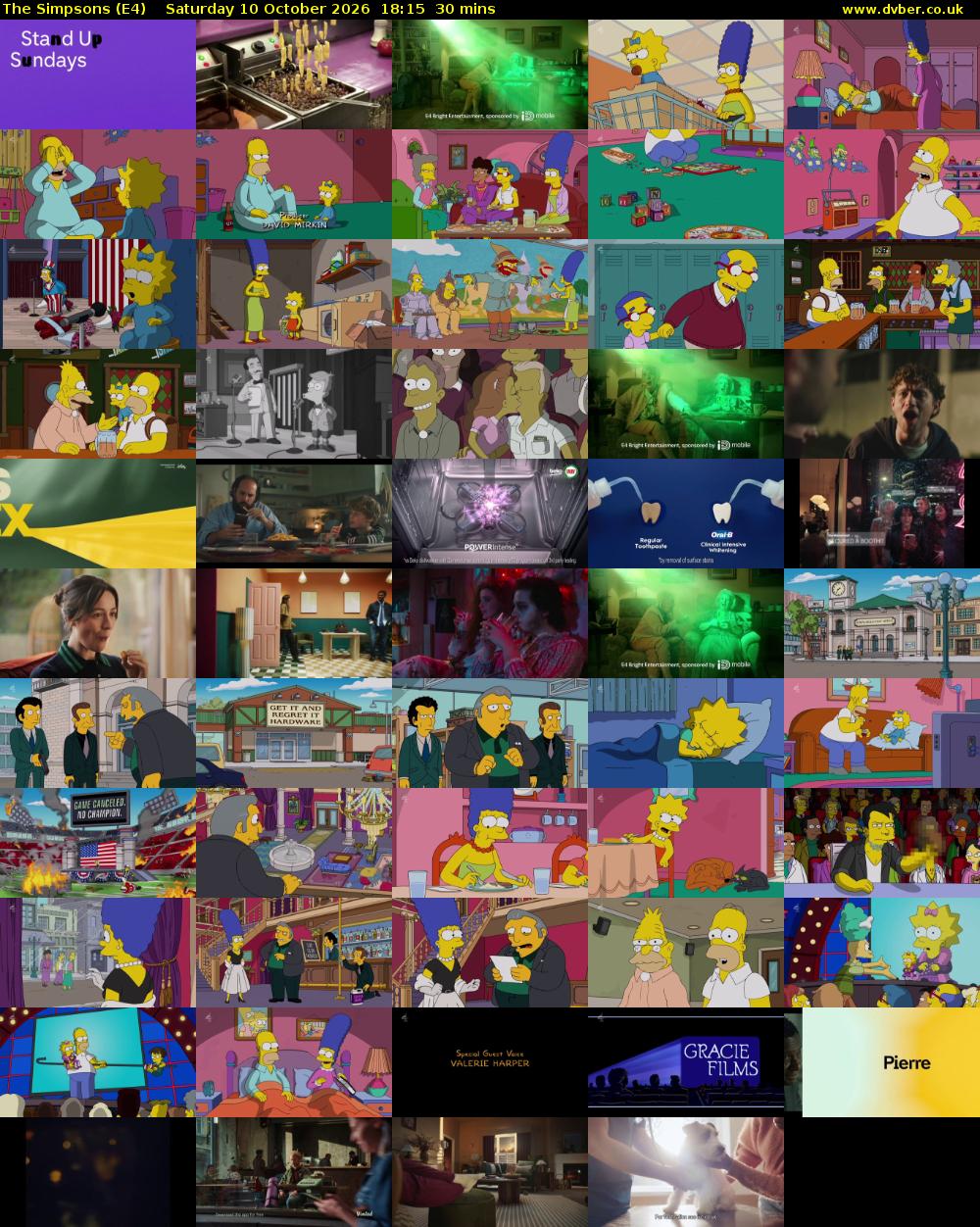 The Simpsons (E4) Saturday 10 October 2026 18:15 - 18:45