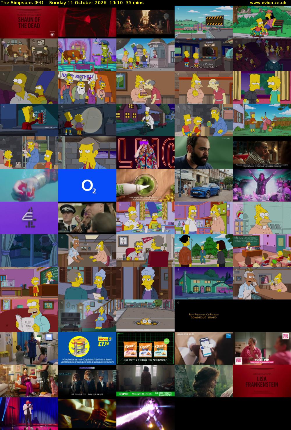 The Simpsons (E4) Sunday 11 October 2026 14:10 - 14:45