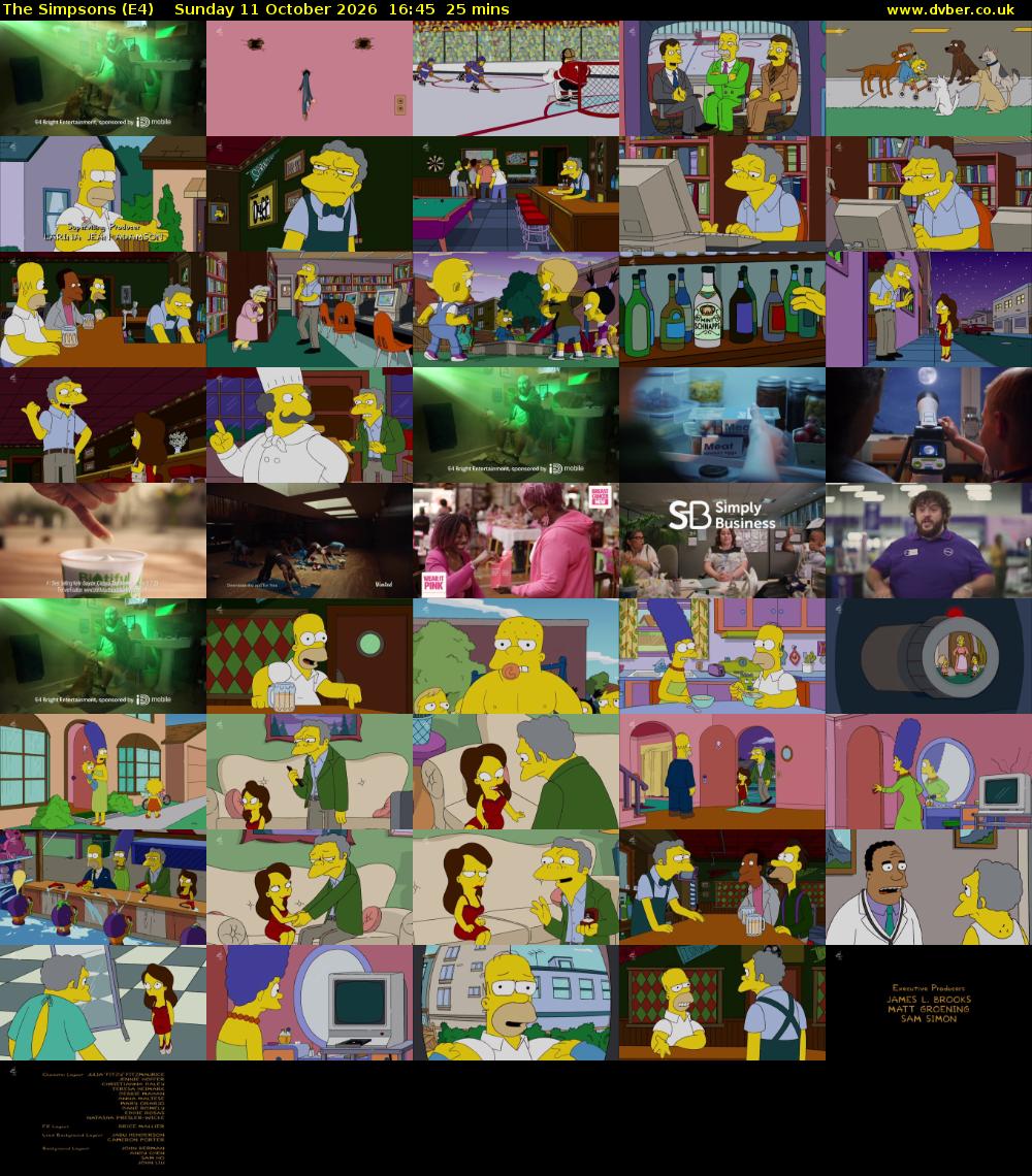 The Simpsons (E4) Sunday 11 October 2026 16:45 - 17:10