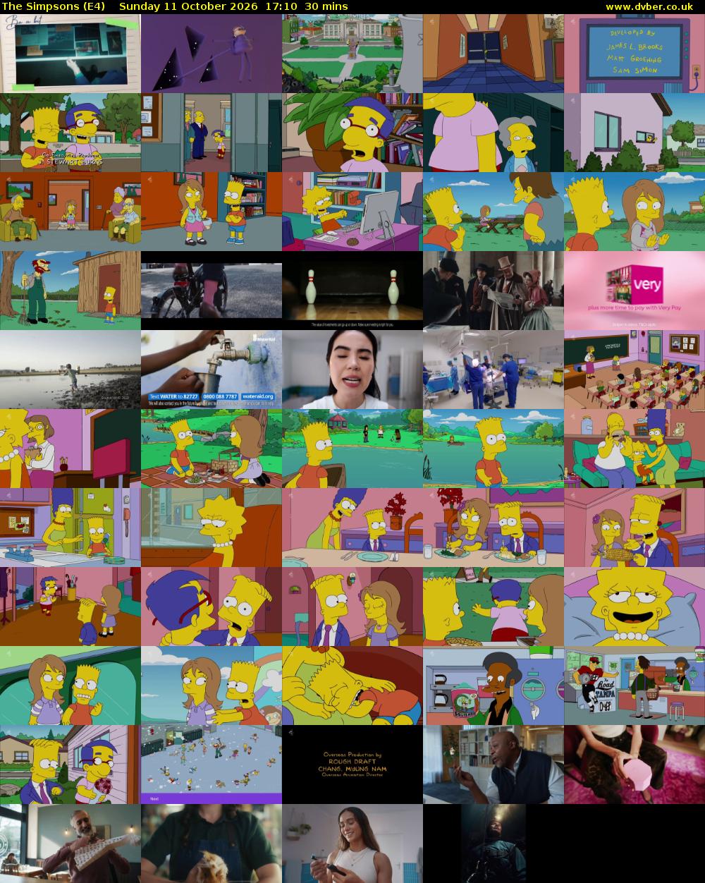 The Simpsons (E4) Sunday 11 October 2026 17:10 - 17:40