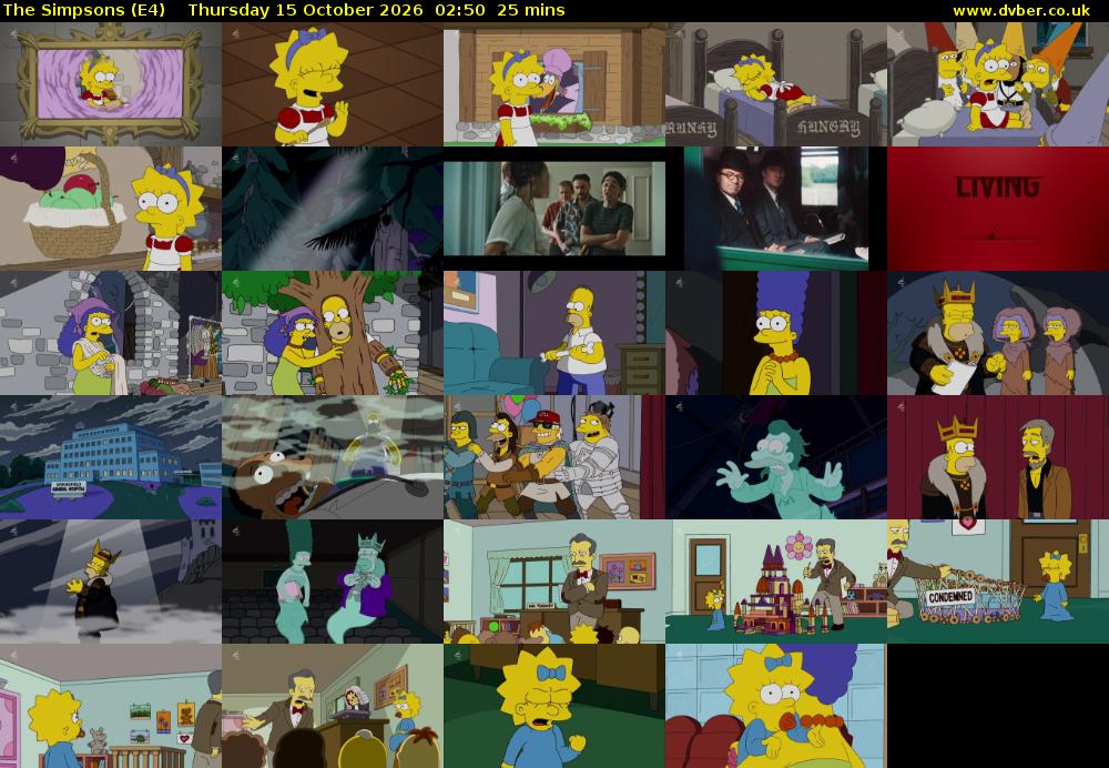 The Simpsons (E4) Thursday 15 October 2026 02:50 - 03:15
