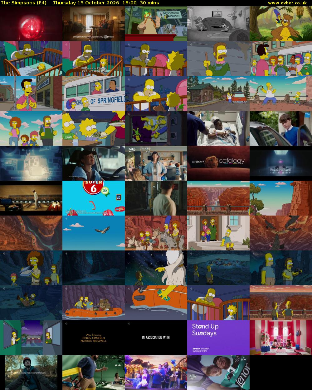 The Simpsons (E4) Thursday 15 October 2026 18:00 - 18:30