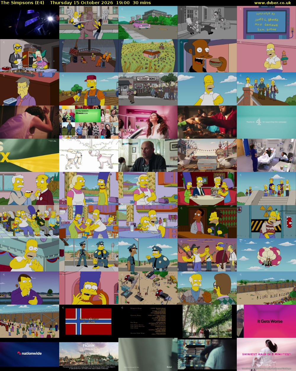 The Simpsons (E4) Thursday 15 October 2026 19:00 - 19:30