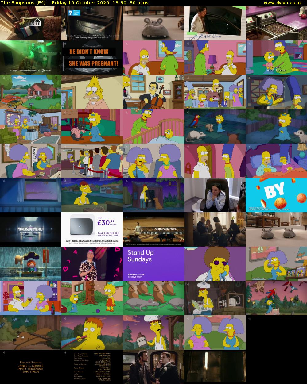 The Simpsons (E4) Friday 16 October 2026 13:30 - 14:00