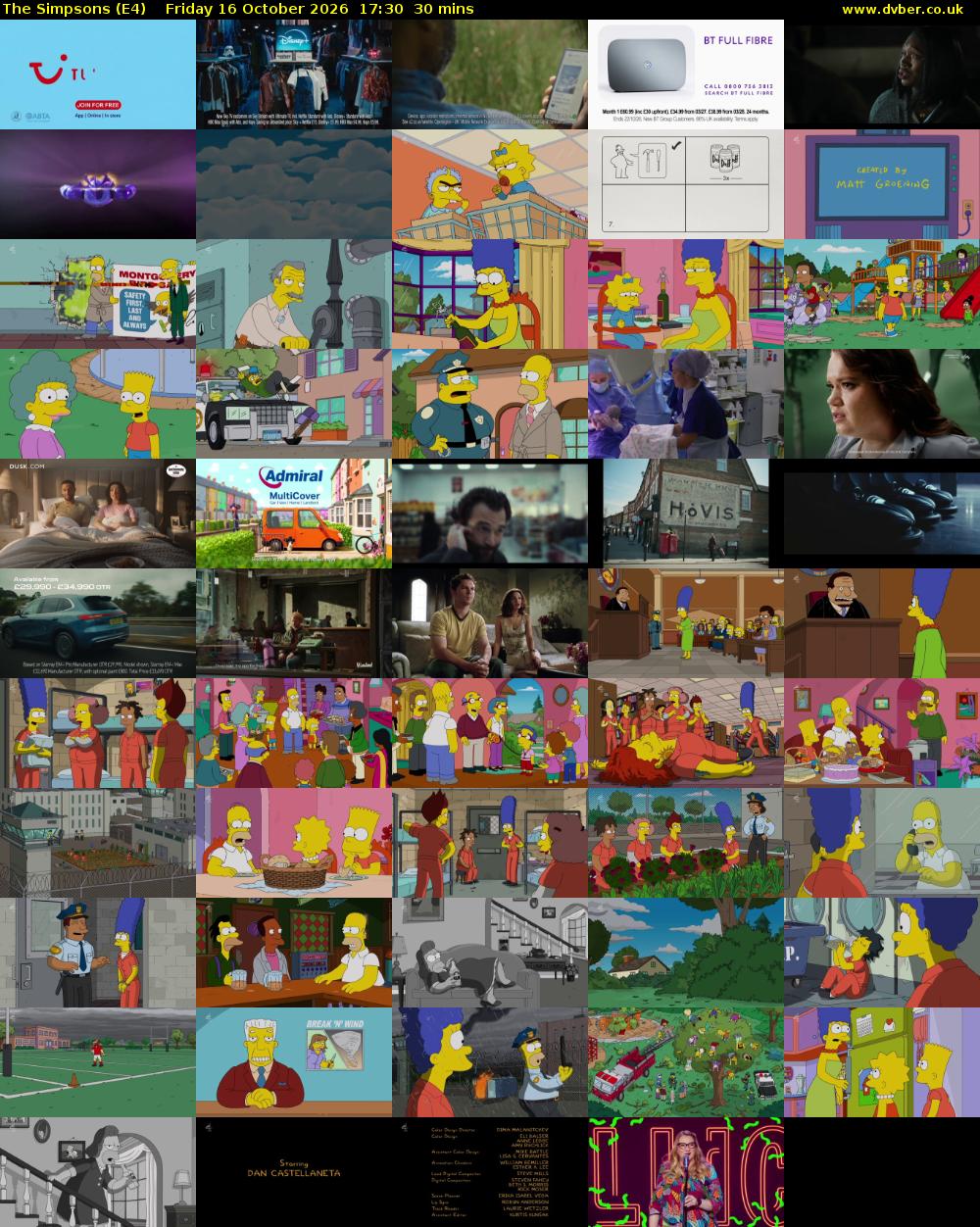 The Simpsons (E4) Friday 16 October 2026 17:30 - 18:00