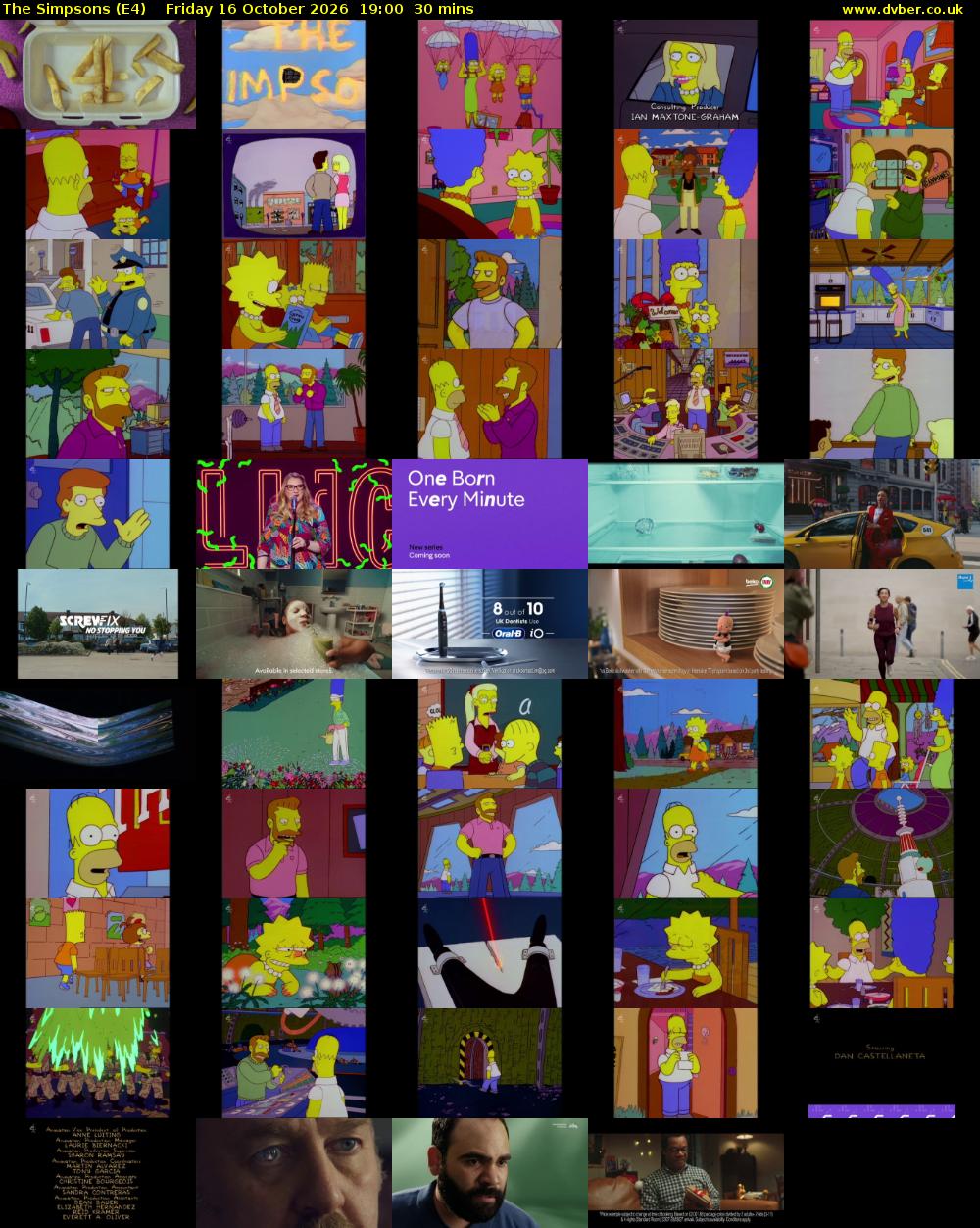 The Simpsons (E4) Friday 16 October 2026 19:00 - 19:30