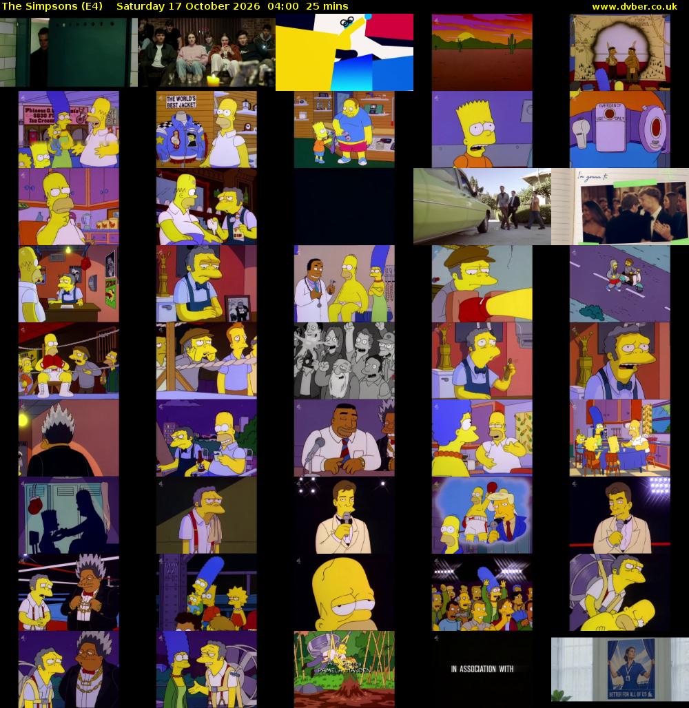 The Simpsons (E4) Saturday 17 October 2026 04:00 - 04:25
