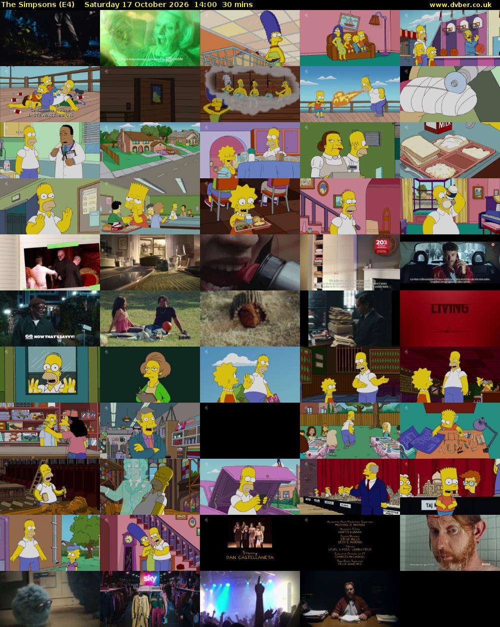 The Simpsons (E4) Saturday 17 October 2026 14:00 - 14:30