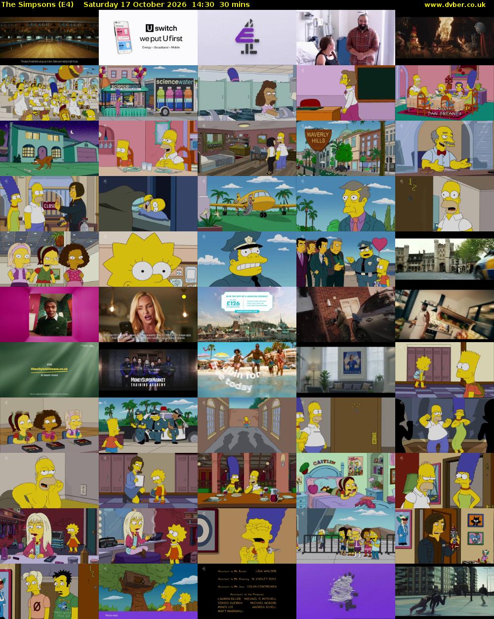 The Simpsons (E4) Saturday 17 October 2026 14:30 - 15:00