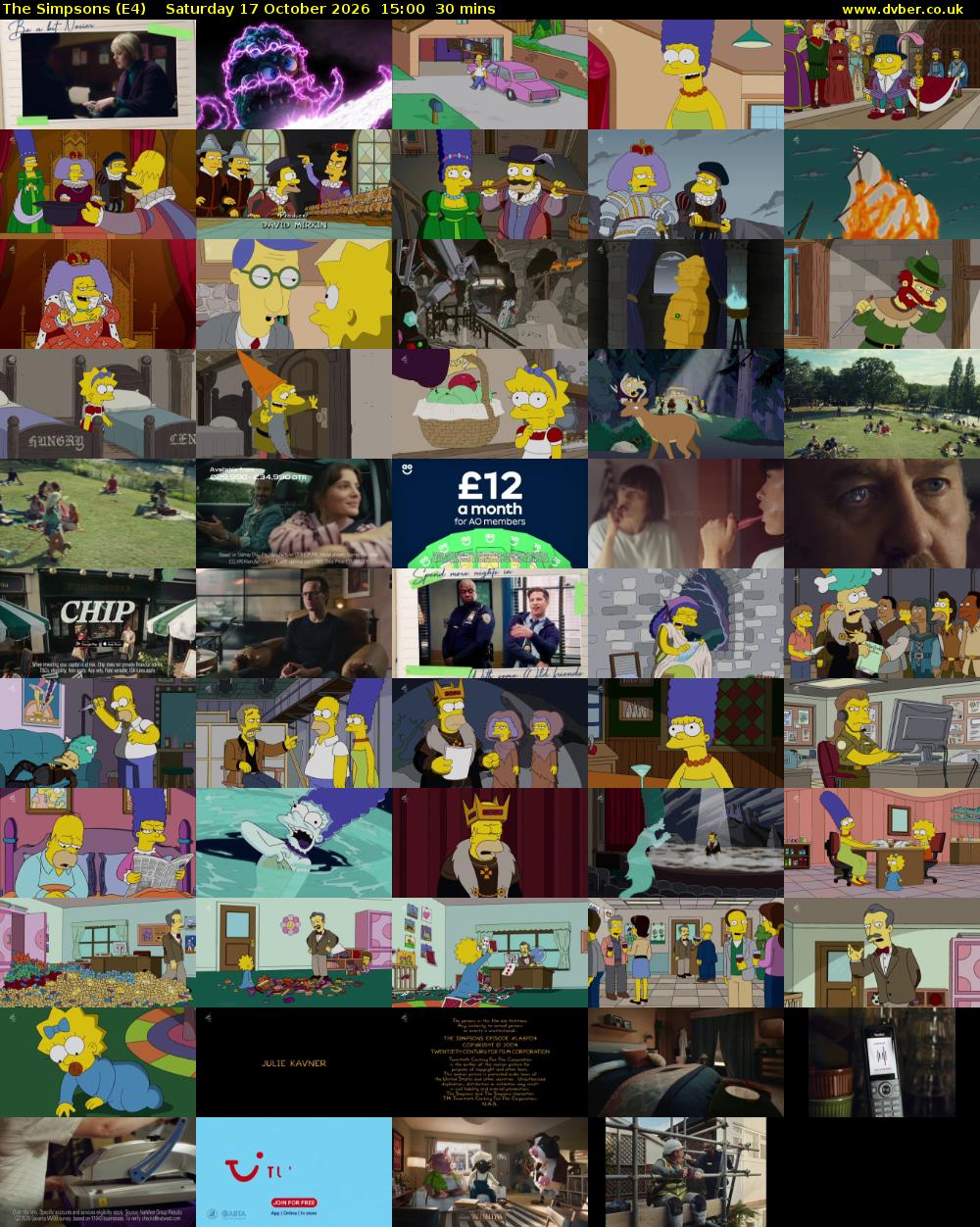 The Simpsons (E4) Saturday 17 October 2026 15:00 - 15:30