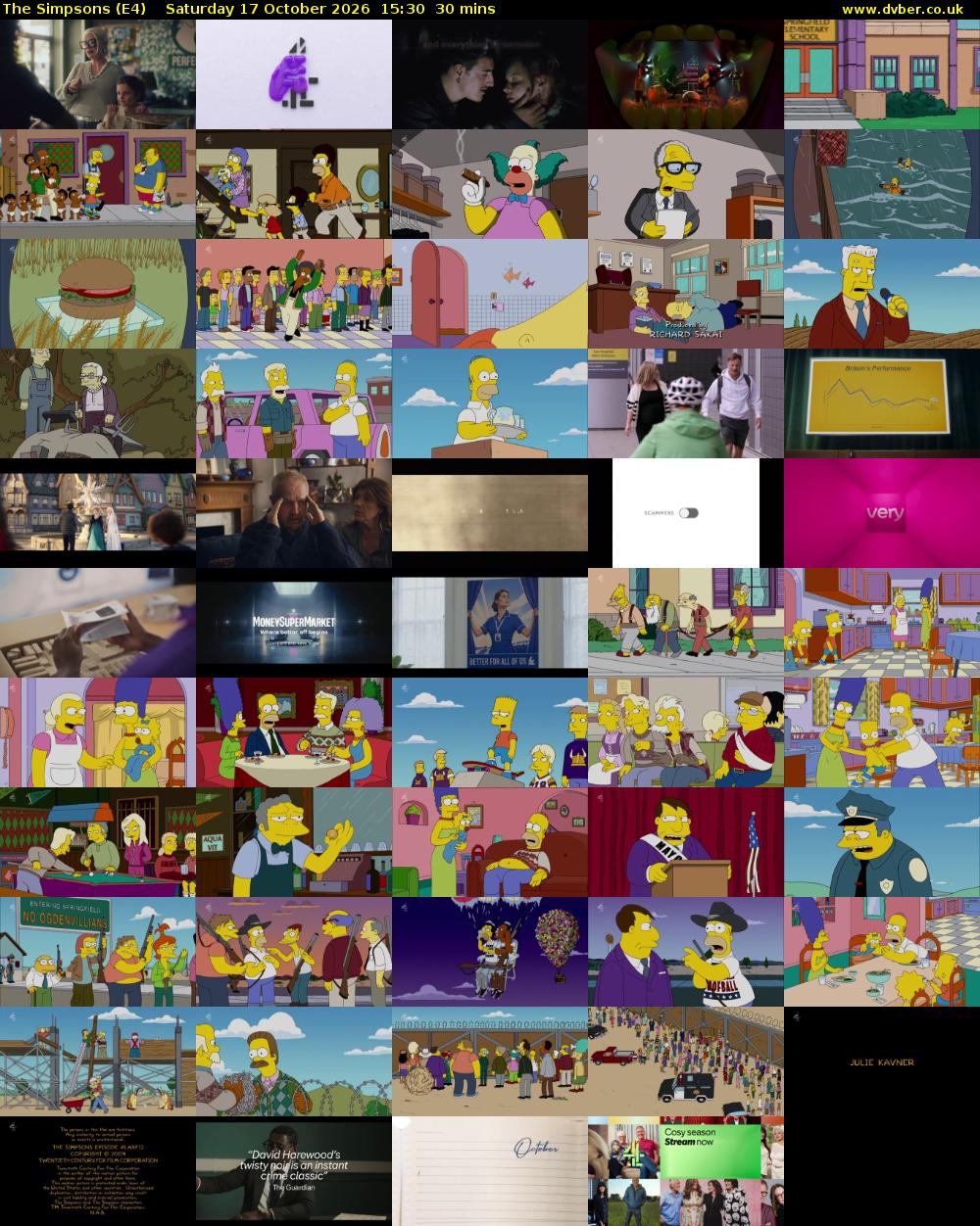 The Simpsons (E4) Saturday 17 October 2026 15:30 - 16:00