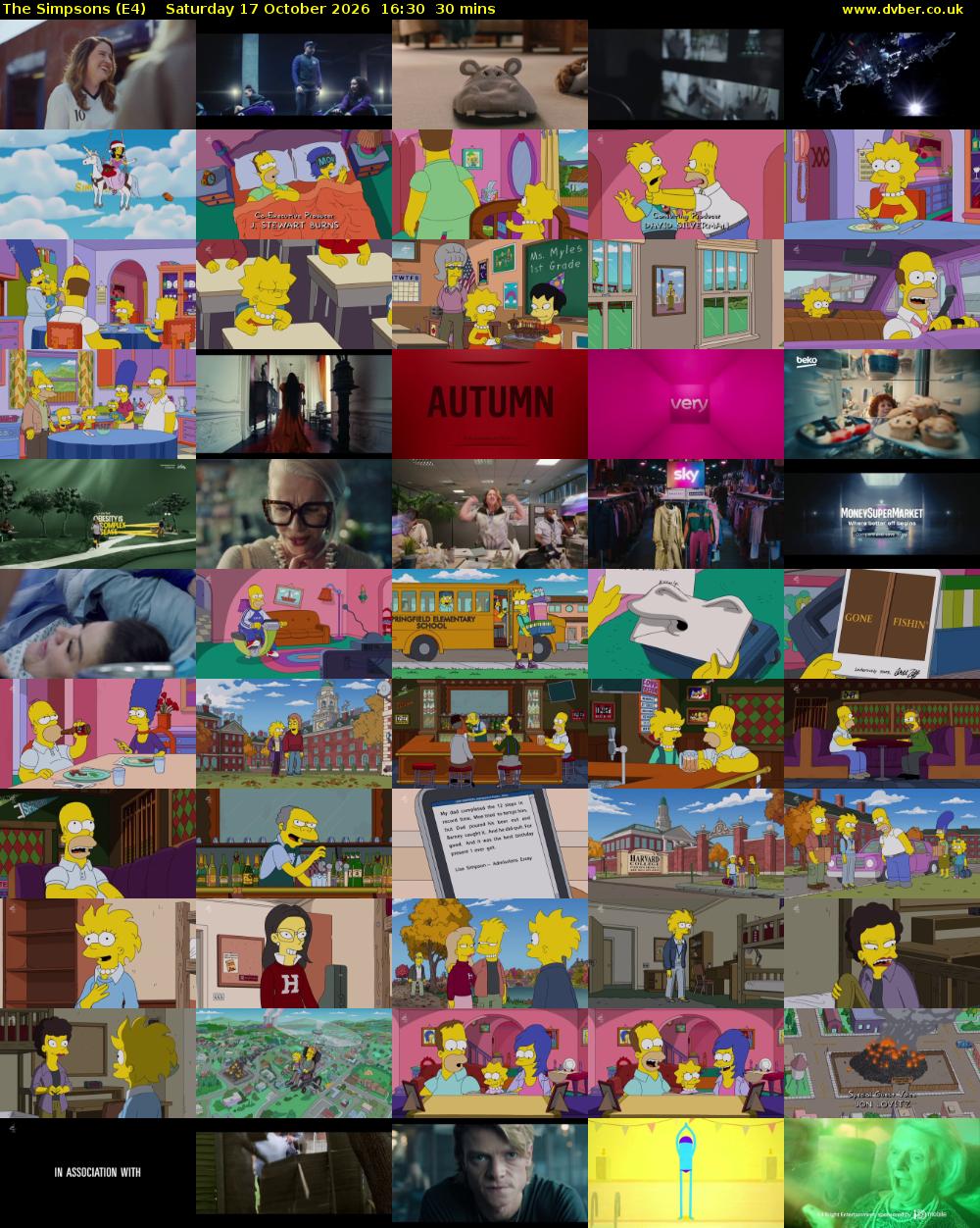 The Simpsons (E4) Saturday 17 October 2026 16:30 - 17:00