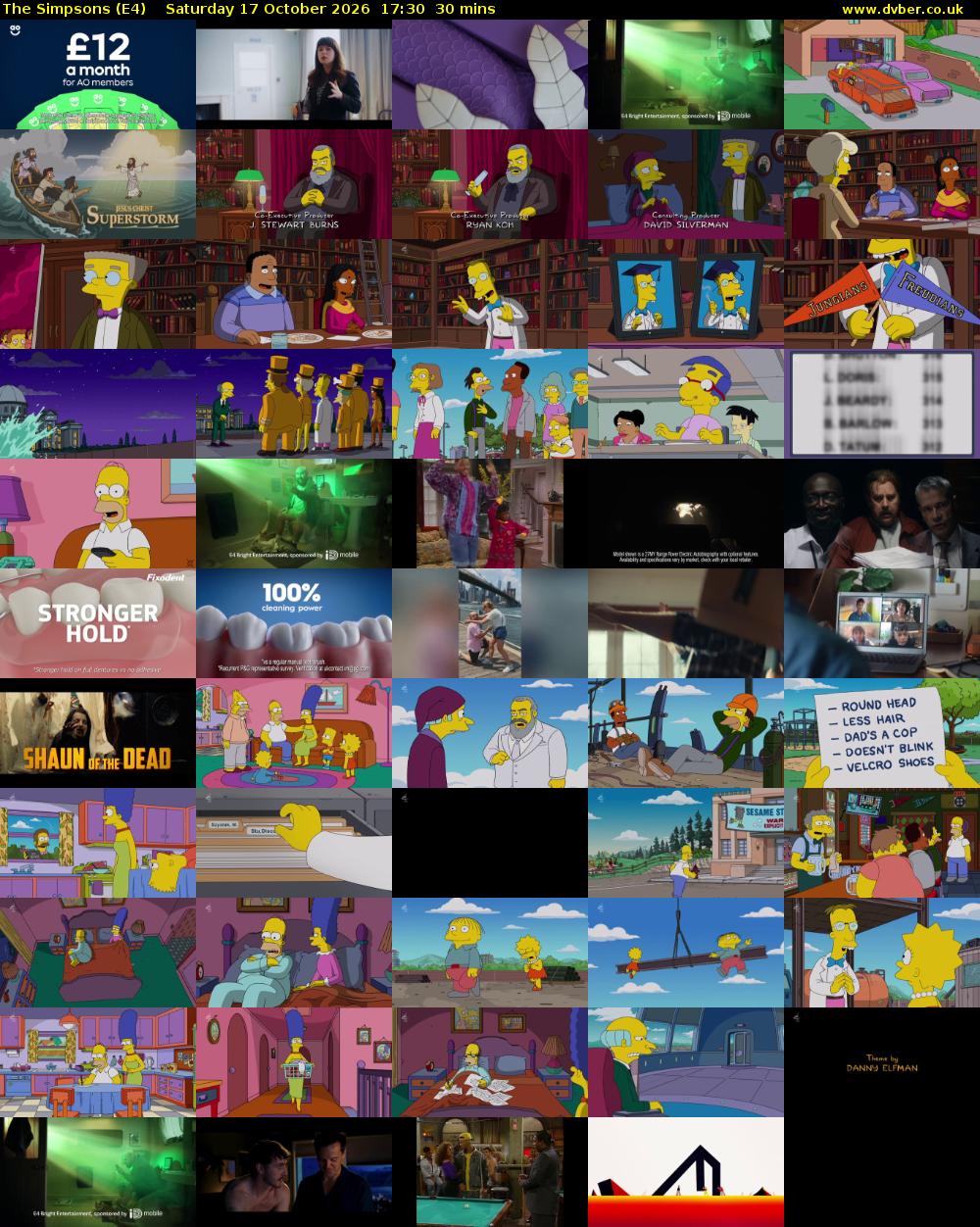 The Simpsons (E4) Saturday 17 October 2026 17:30 - 18:00