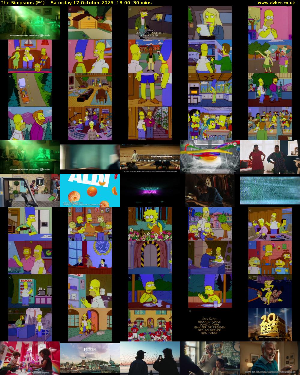 The Simpsons (E4) Saturday 17 October 2026 18:00 - 18:30