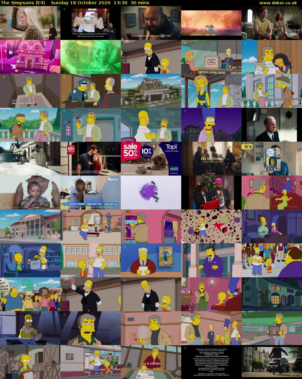 The Simpsons (E4) Sunday 18 October 2026 13:30 - 14:00