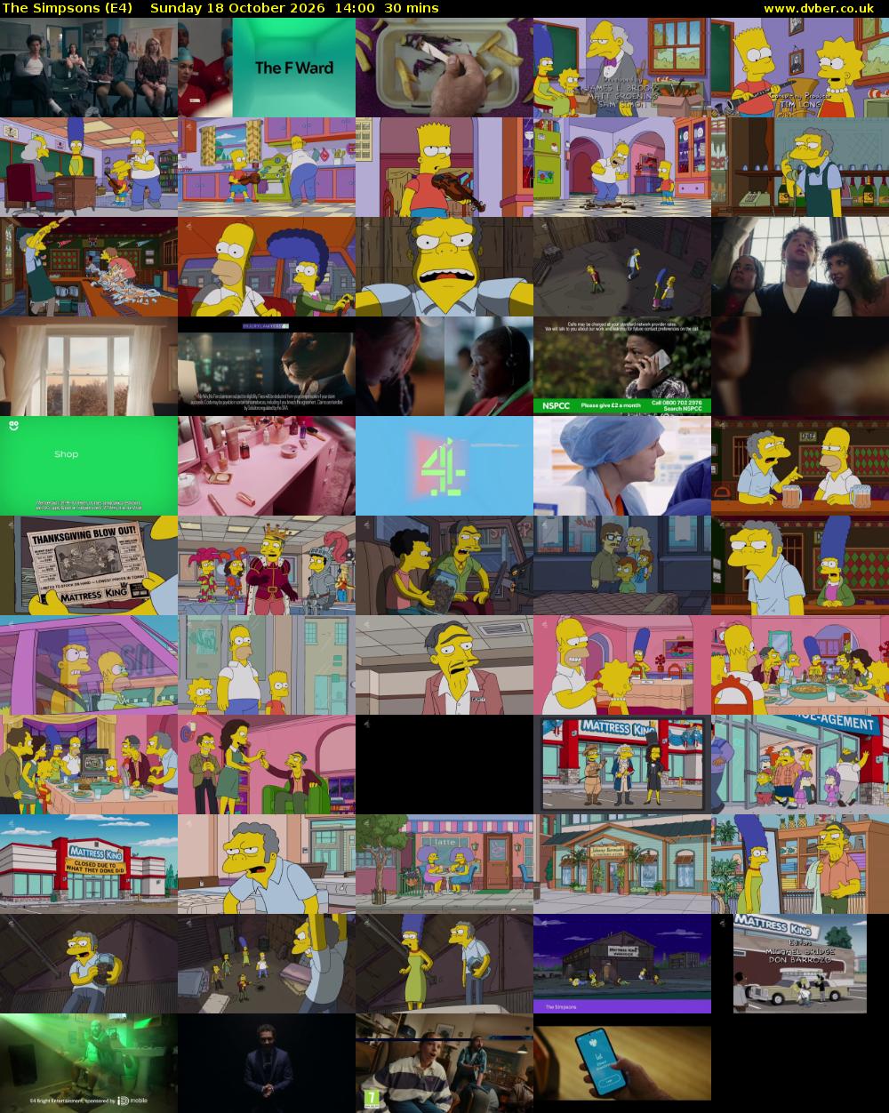 The Simpsons (E4) Sunday 18 October 2026 14:00 - 14:30