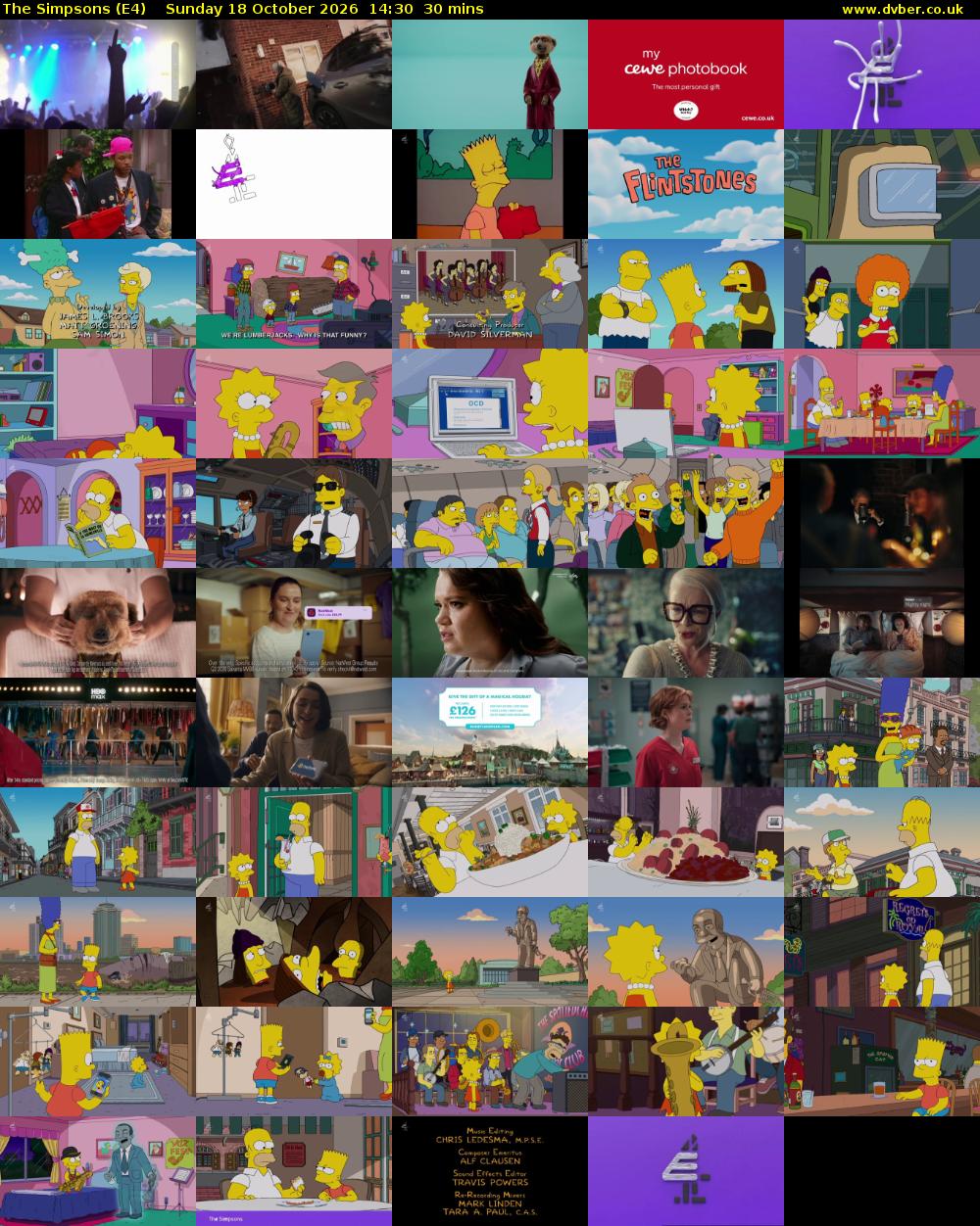 The Simpsons (E4) Sunday 18 October 2026 14:30 - 15:00