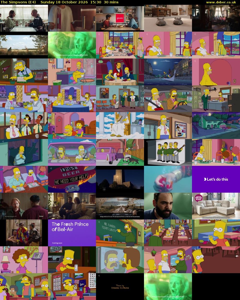 The Simpsons (E4) Sunday 18 October 2026 15:30 - 16:00