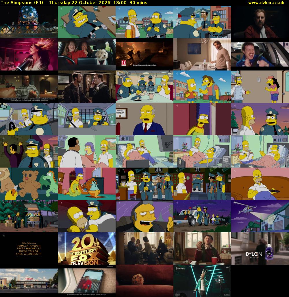 The Simpsons (E4) Thursday 22 October 2026 18:00 - 18:30