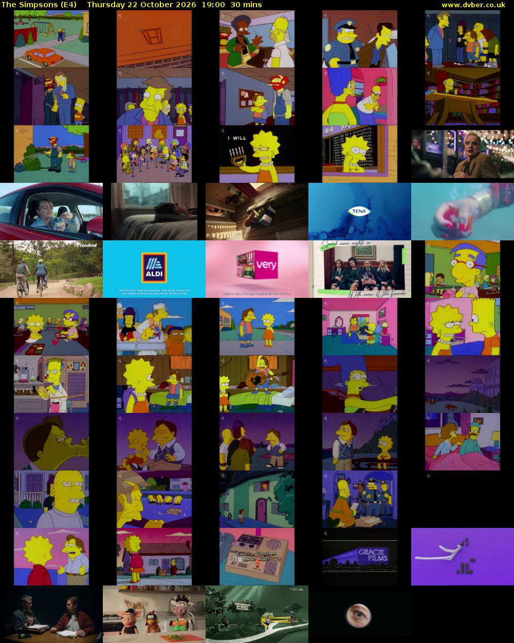 The Simpsons (E4) Thursday 22 October 2026 19:00 - 19:30
