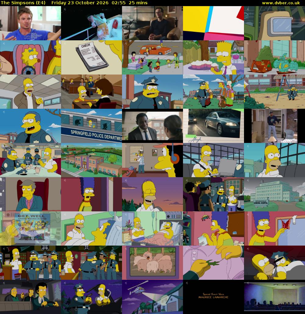 The Simpsons (E4) Friday 23 October 2026 02:55 - 03:20