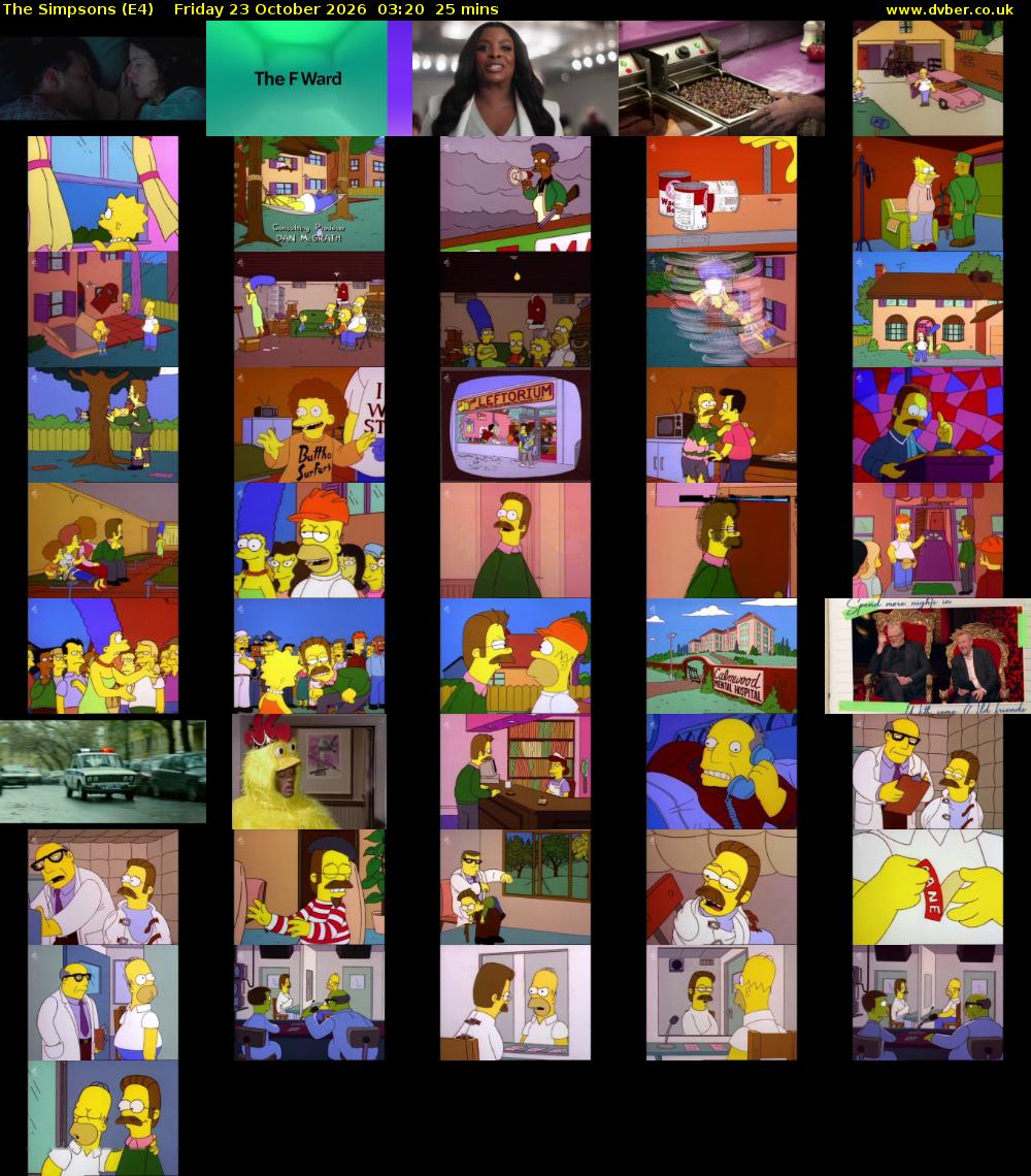 The Simpsons (E4) Friday 23 October 2026 03:20 - 03:45