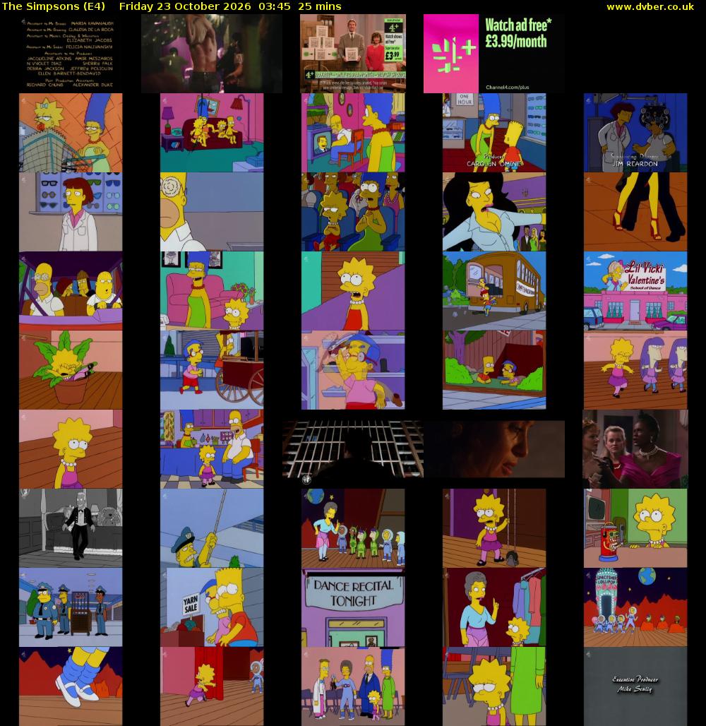 The Simpsons (E4) Friday 23 October 2026 03:45 - 04:10