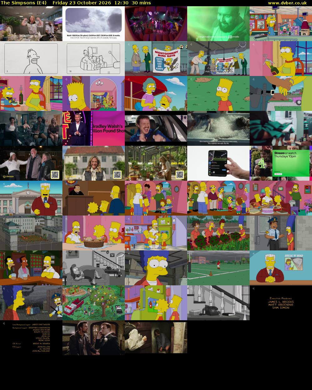 The Simpsons (E4) Friday 23 October 2026 12:30 - 13:00