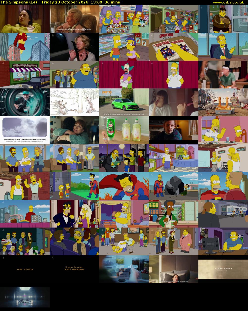 The Simpsons (E4) Friday 23 October 2026 13:00 - 13:30
