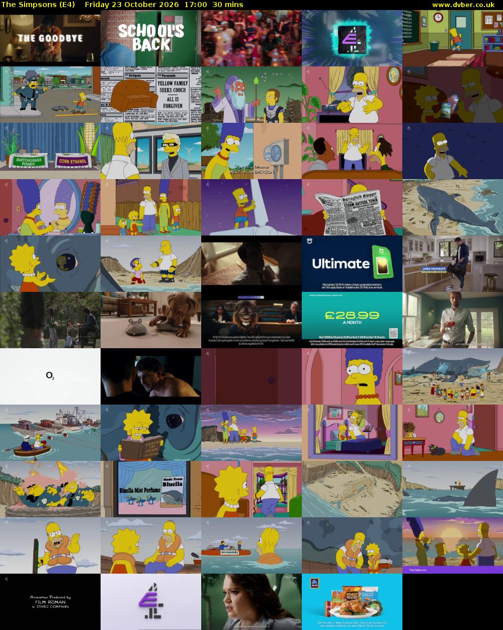 The Simpsons (E4) Friday 23 October 2026 17:00 - 17:30