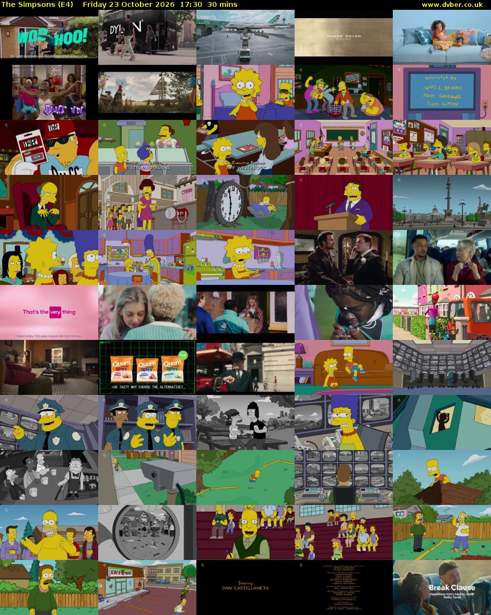 The Simpsons (E4) Friday 23 October 2026 17:30 - 18:00