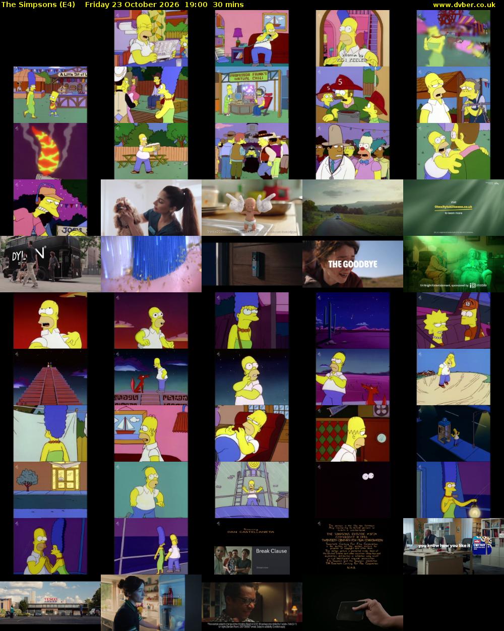 The Simpsons (E4) Friday 23 October 2026 19:00 - 19:30