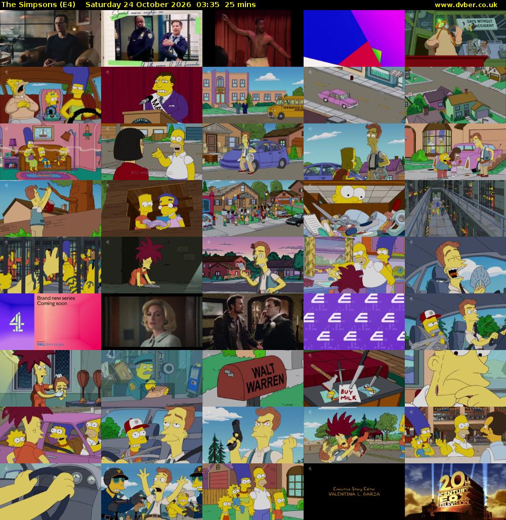 The Simpsons (E4) Saturday 24 October 2026 03:35 - 04:00
