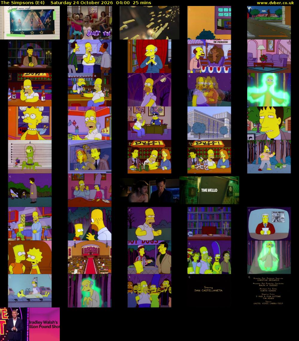The Simpsons (E4) Saturday 24 October 2026 04:00 - 04:25