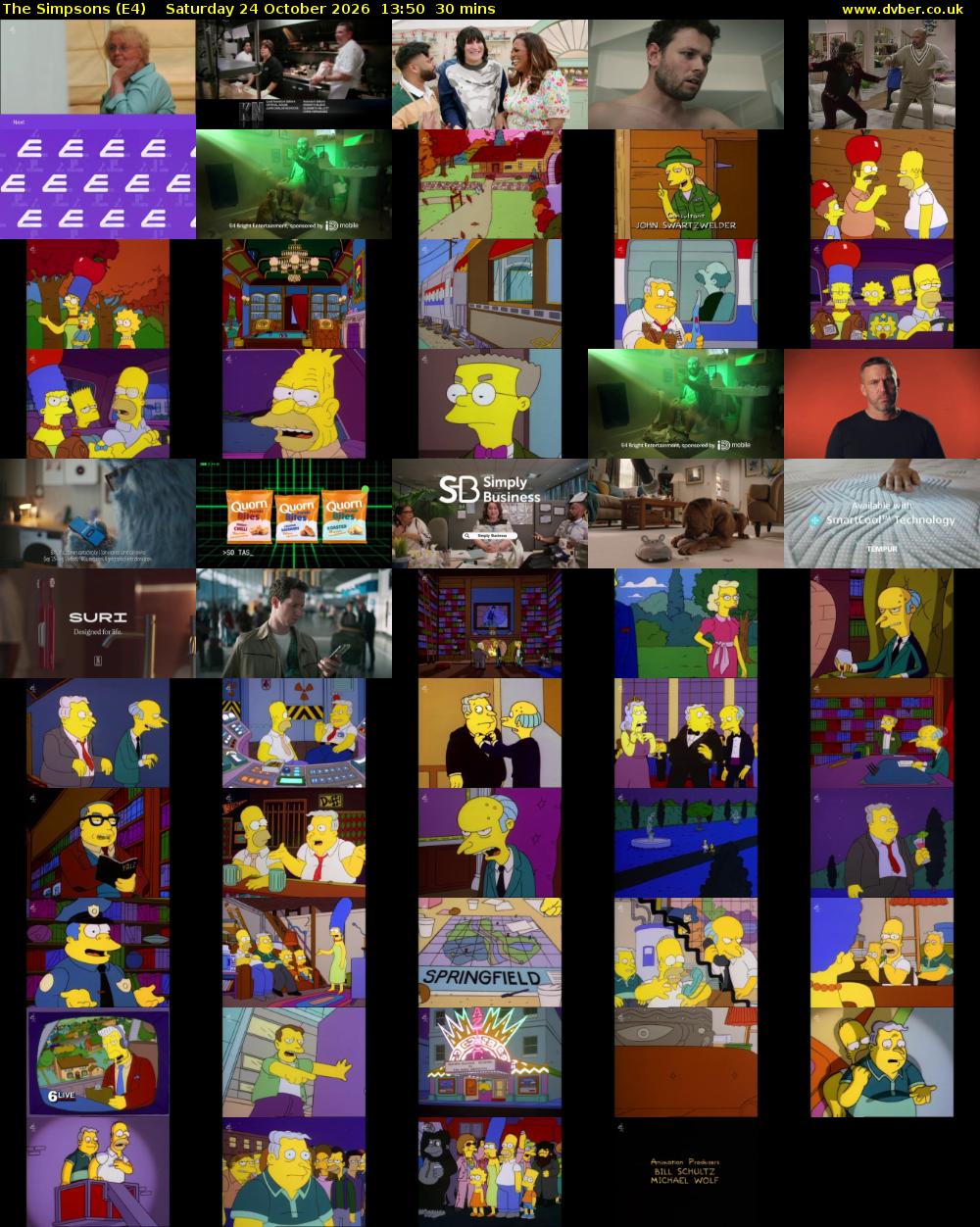 The Simpsons (E4) Saturday 24 October 2026 13:50 - 14:20