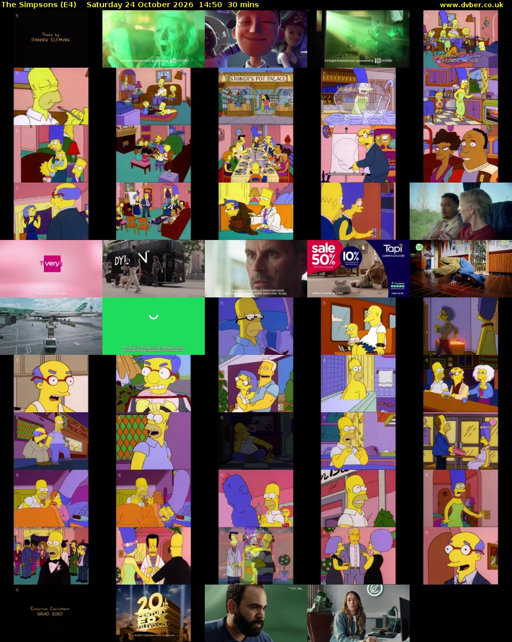 The Simpsons (E4) Saturday 24 October 2026 14:50 - 15:20