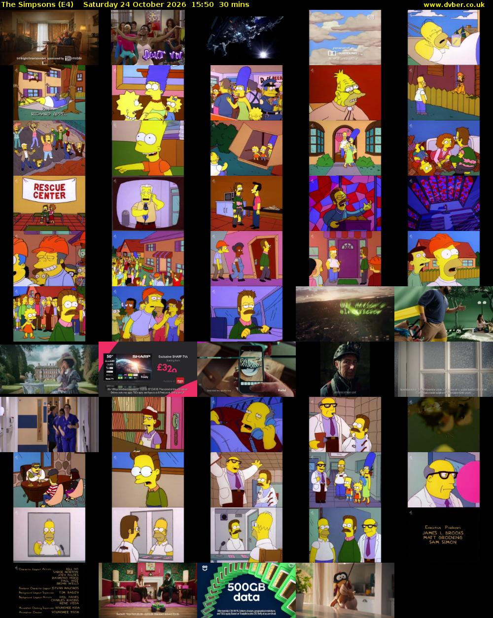 The Simpsons (E4) Saturday 24 October 2026 15:50 - 16:20