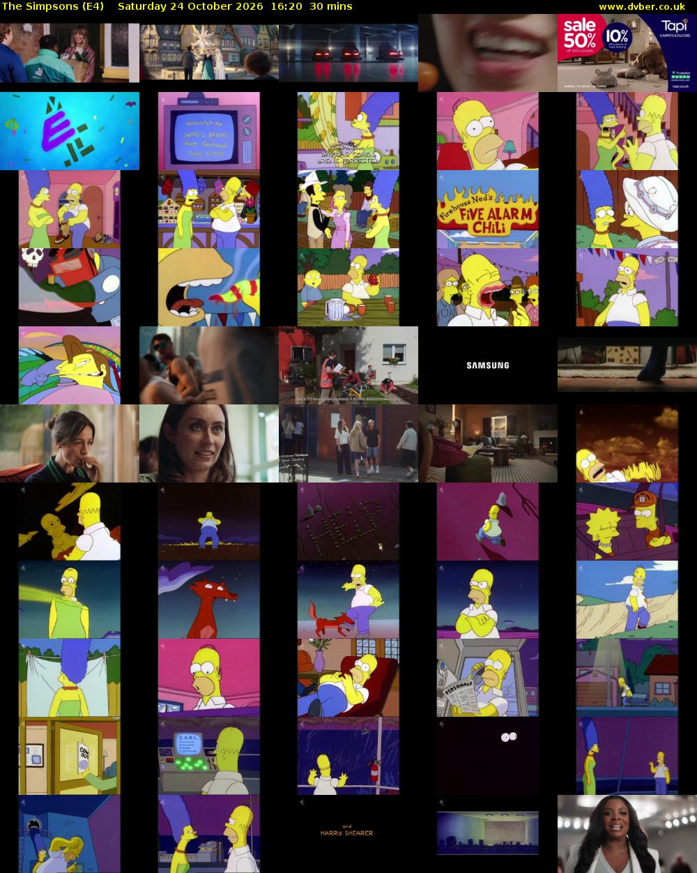 The Simpsons (E4) Saturday 24 October 2026 16:20 - 16:50
