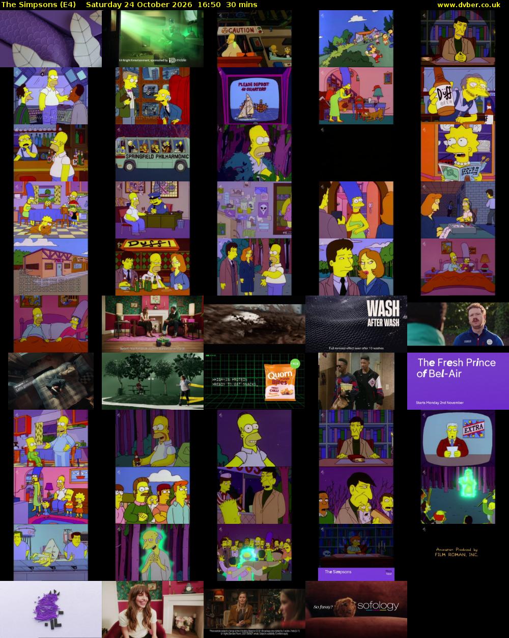 The Simpsons (E4) Saturday 24 October 2026 16:50 - 17:20
