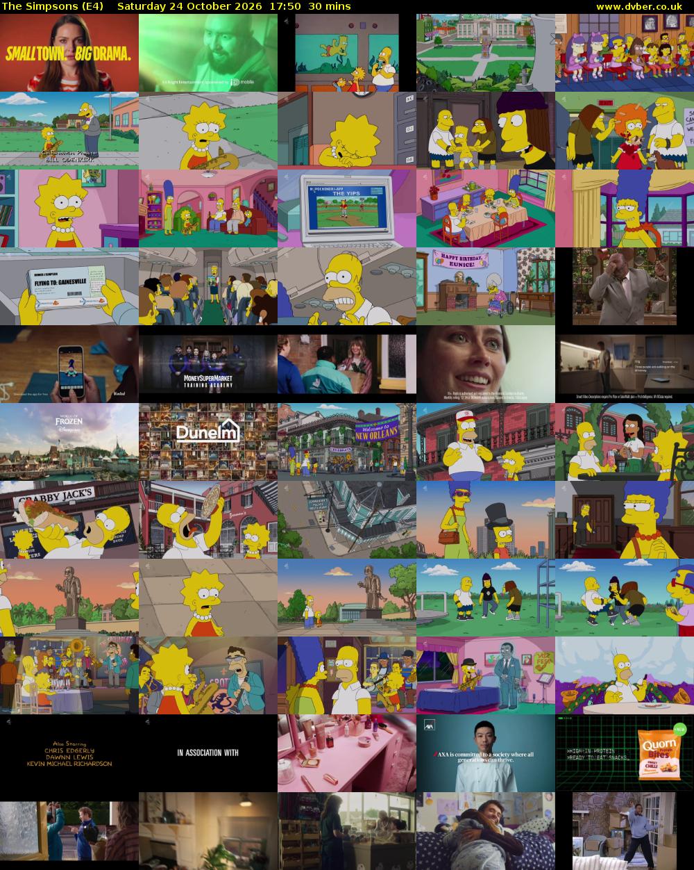 The Simpsons (E4) Saturday 24 October 2026 17:50 - 18:20