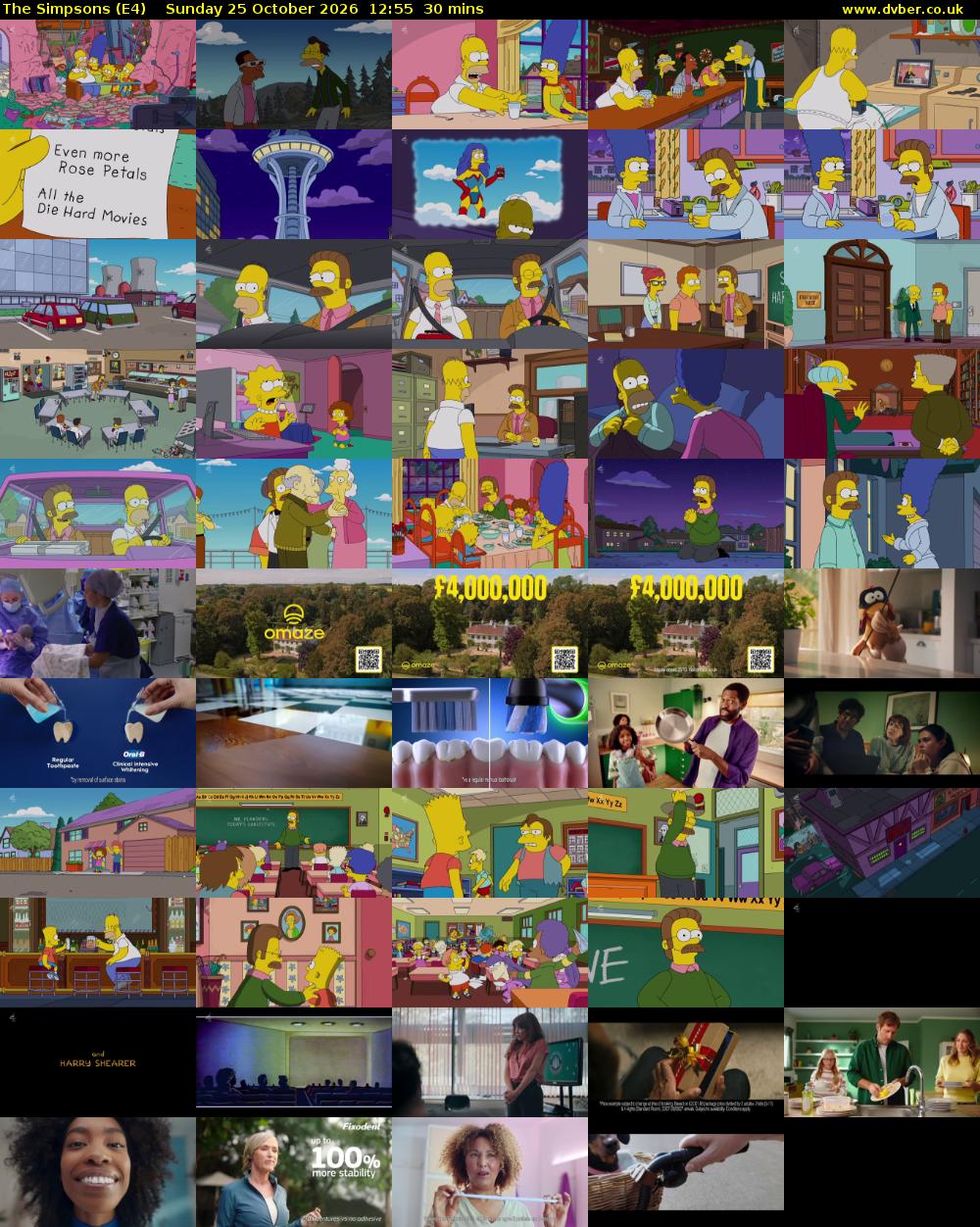 The Simpsons (E4) Sunday 25 October 2026 12:55 - 13:25