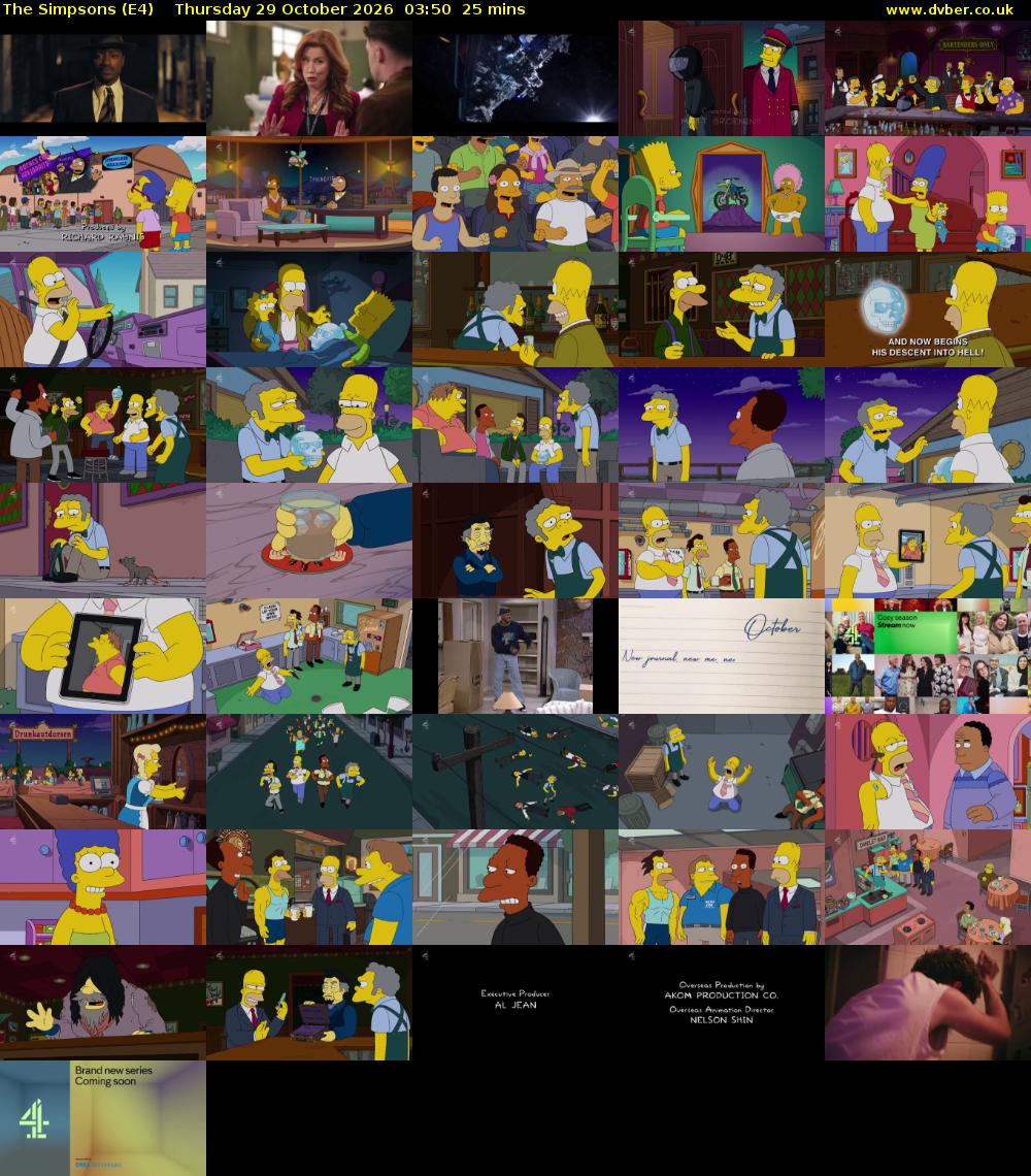 The Simpsons (E4) Thursday 29 October 2026 03:50 - 04:15