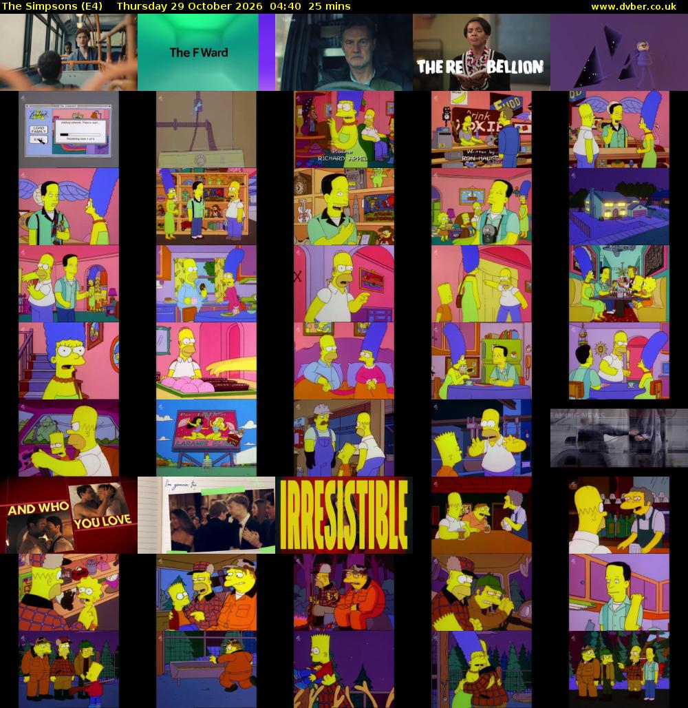 The Simpsons (E4) Thursday 29 October 2026 04:40 - 05:05