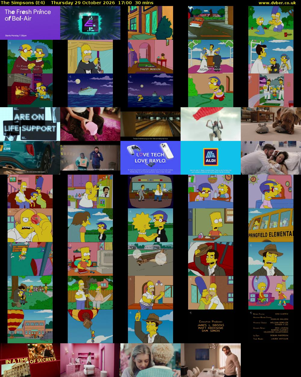 The Simpsons (E4) Thursday 29 October 2026 17:00 - 17:30