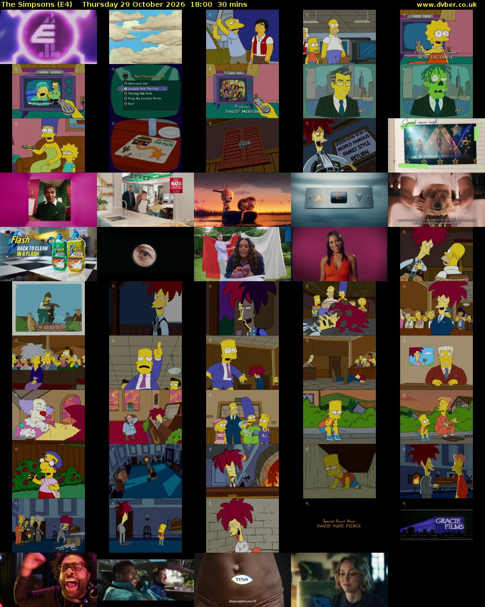 The Simpsons (E4) Thursday 29 October 2026 18:00 - 18:30