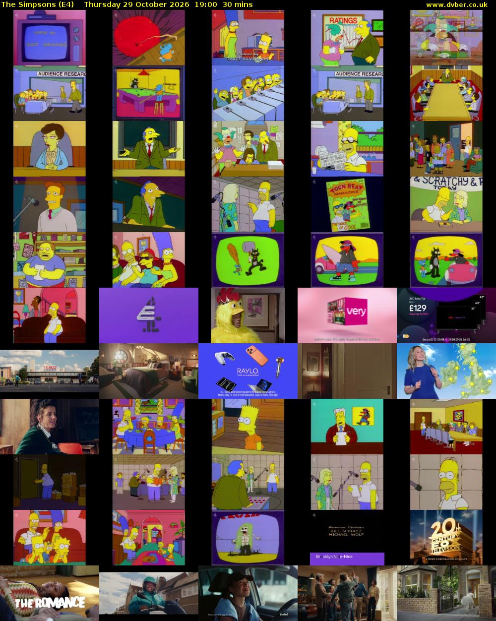 The Simpsons (E4) Thursday 29 October 2026 19:00 - 19:30