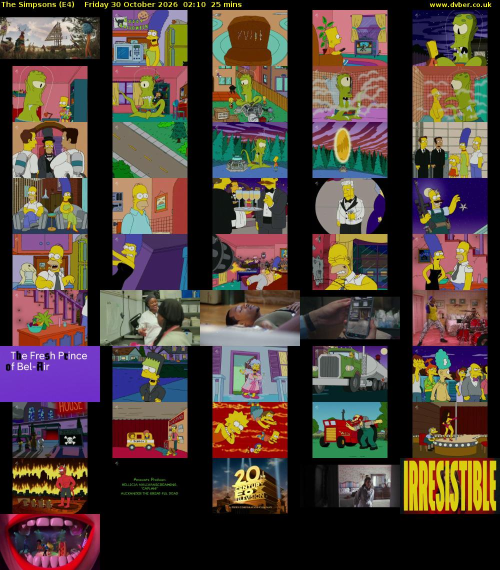 The Simpsons (E4) Friday 30 October 2026 02:10 - 02:35