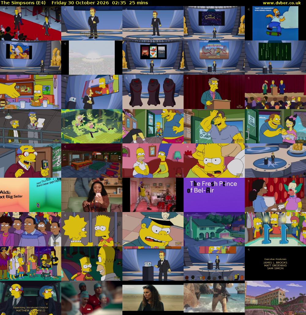 The Simpsons (E4) Friday 30 October 2026 02:35 - 03:00