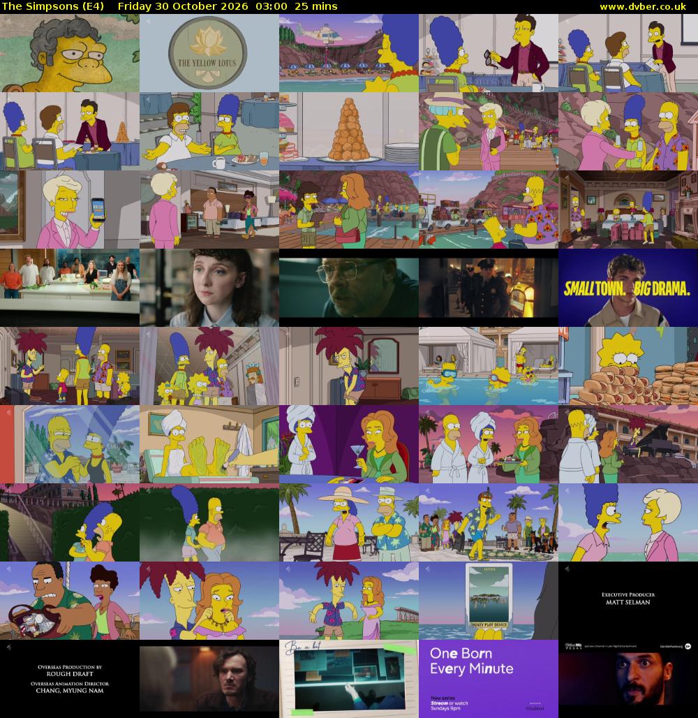 The Simpsons (E4) Friday 30 October 2026 03:00 - 03:25