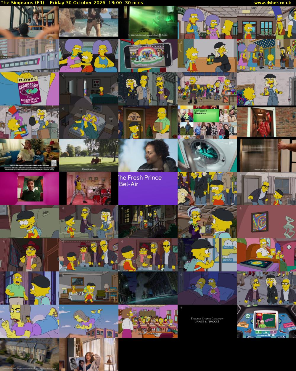 The Simpsons (E4) Friday 30 October 2026 13:00 - 13:30